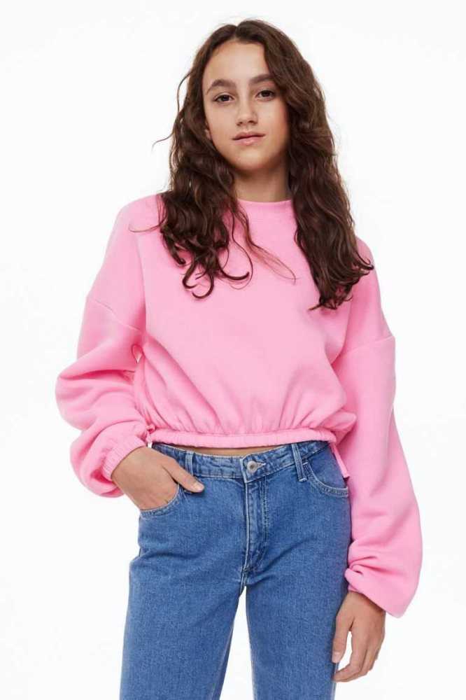 H&M Sweatshirt Hemd Kinder Hellgrau | 5892-BVOCK