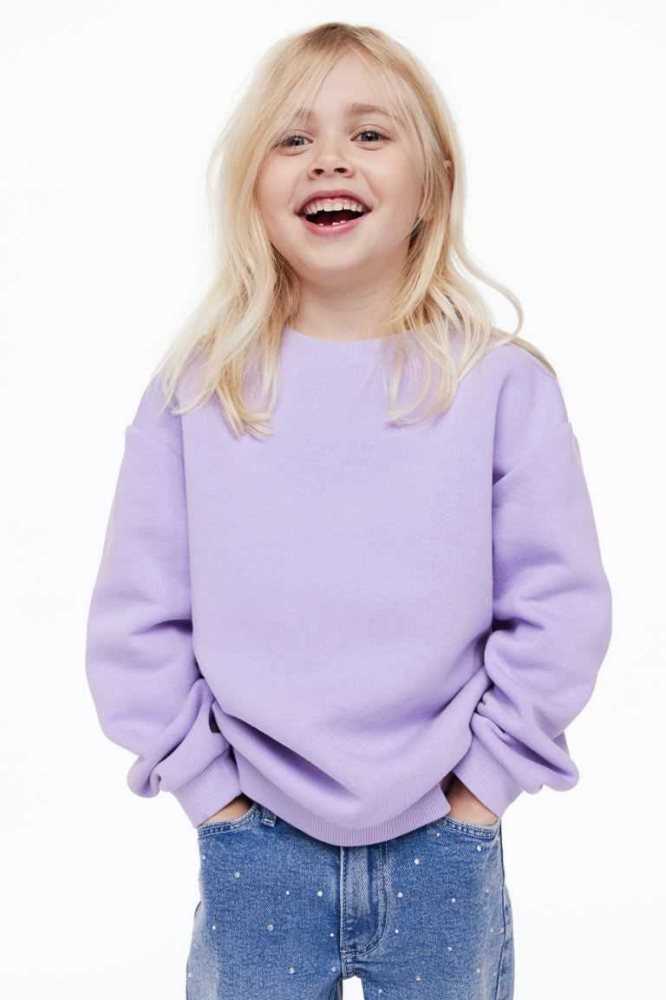 H&M Sweatshirt Hemd Kinder Helllila | 0962-IXCFB