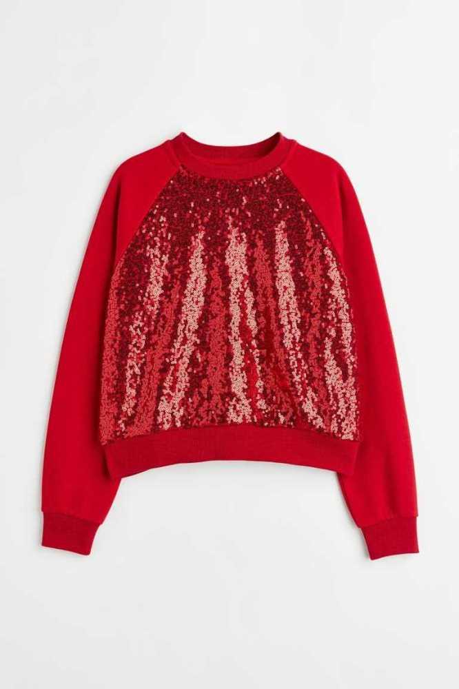 H&M Sweatshirt Hemd Kinder Rot | 9867-OZUAD