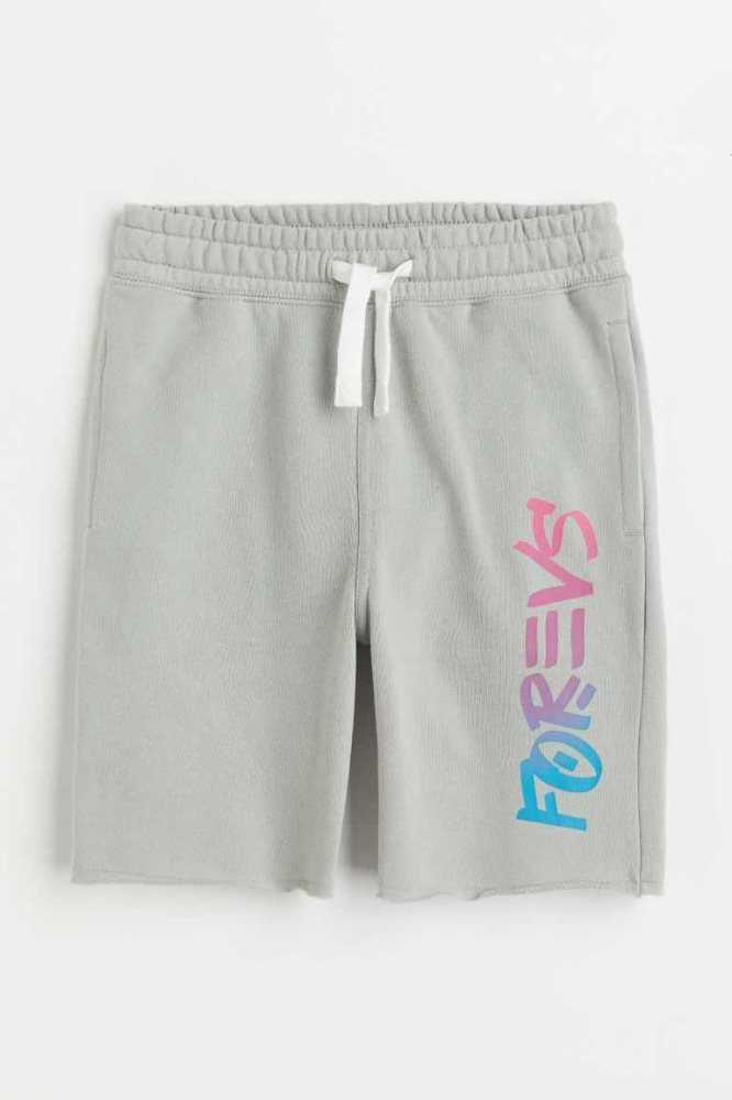 H&M SweatshortsMotif Kurze Hose Kinder Hellgrün | 0341-XSNMD