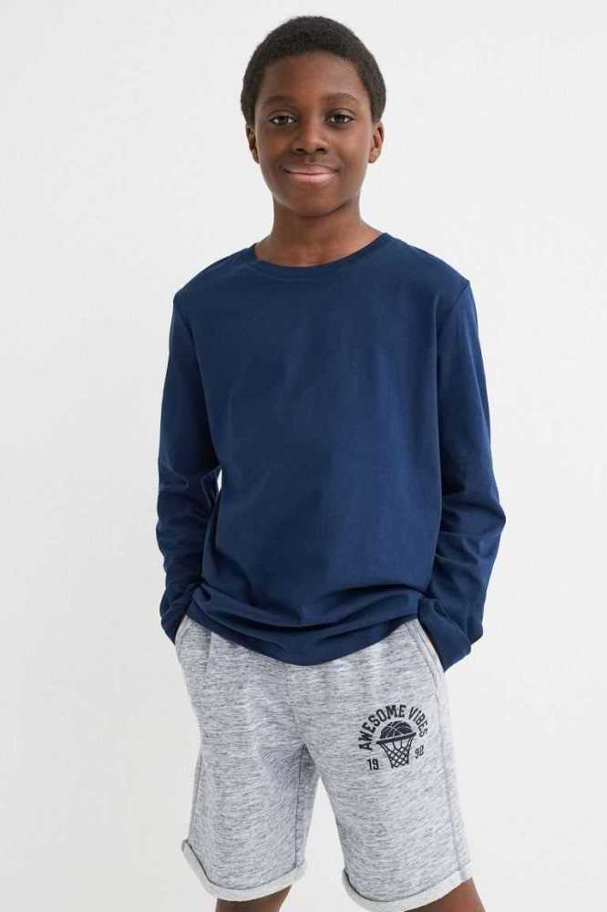 H&M Sweatshorts Kurze Hose Kinder Dunkelblau | 6384-OXLEC