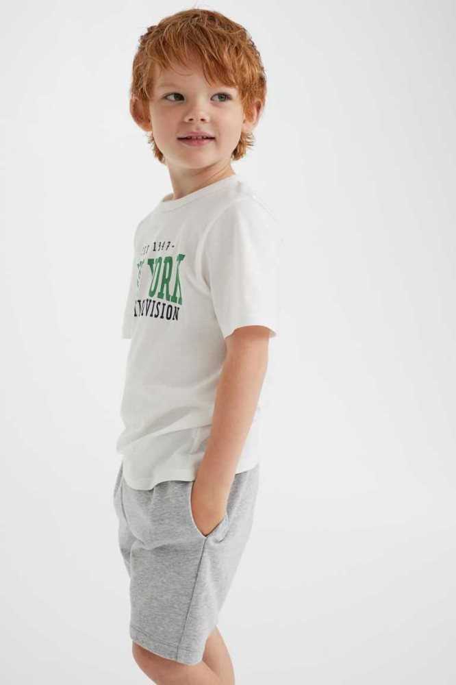 H&M Sweatshorts Kurze Hose Kinder Hellgrün | 9576-CDHUJ