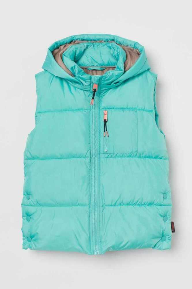 H&M THERMOLITE Gepolstert Mit Kapuze Vest Oberbekleidung Kinder Mintfarben Grün | 9652-GWTYE