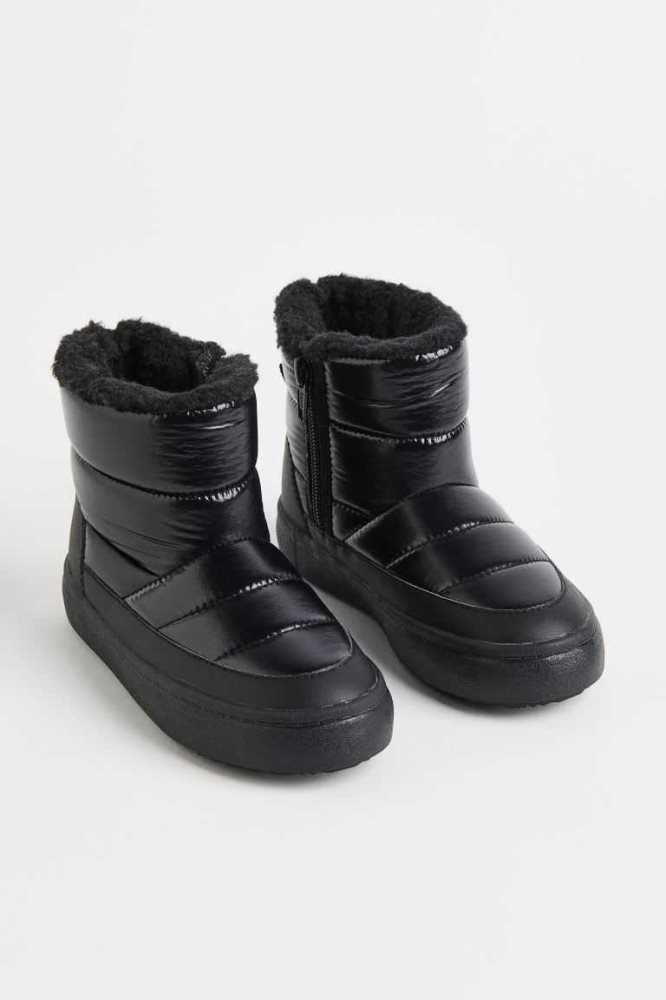 H&M THERMOLITE Gepolstert Stiefel Kinder Schwarz | 2406-WGLVS