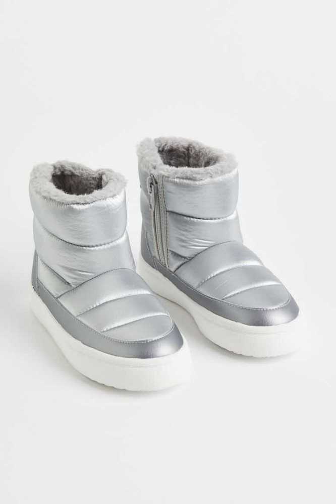 H&M THERMOLITE Gepolstert Stiefel Kinder Silber | 8621-XFOHG