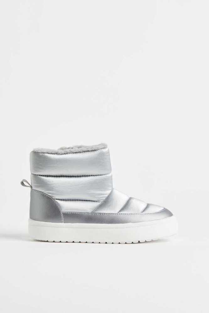 H&M THERMOLITE Gepolstert Stiefel Kinder Silber | 8621-XFOHG