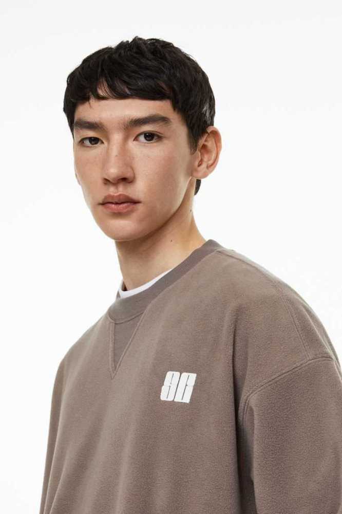 H&M THERMOLITE Oversized Fit Sweatshirt Herren Beige | 3091-JCVIT