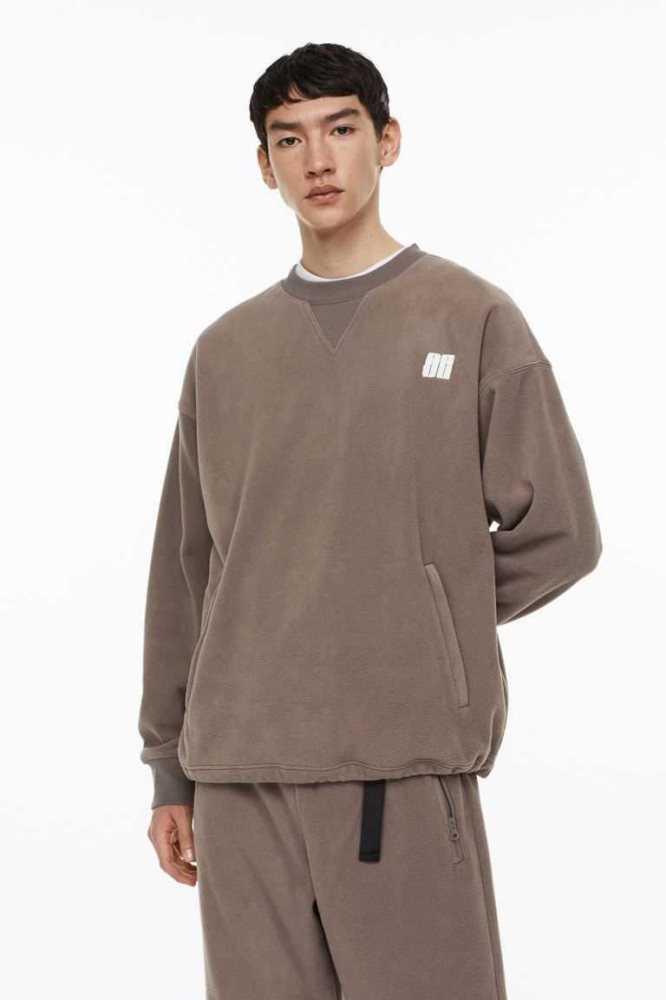 H&M THERMOLITE Oversized Fit Sweatshirt Herren Beige | 3091-JCVIT