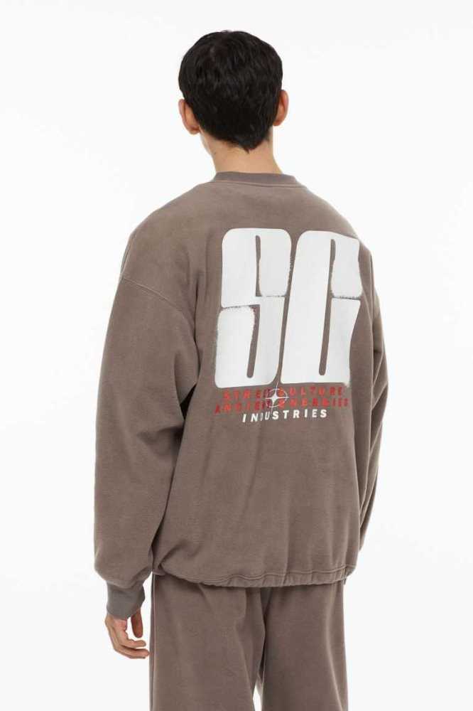 H&M THERMOLITE Oversized Fit Sweatshirt Herren Beige | 3091-JCVIT