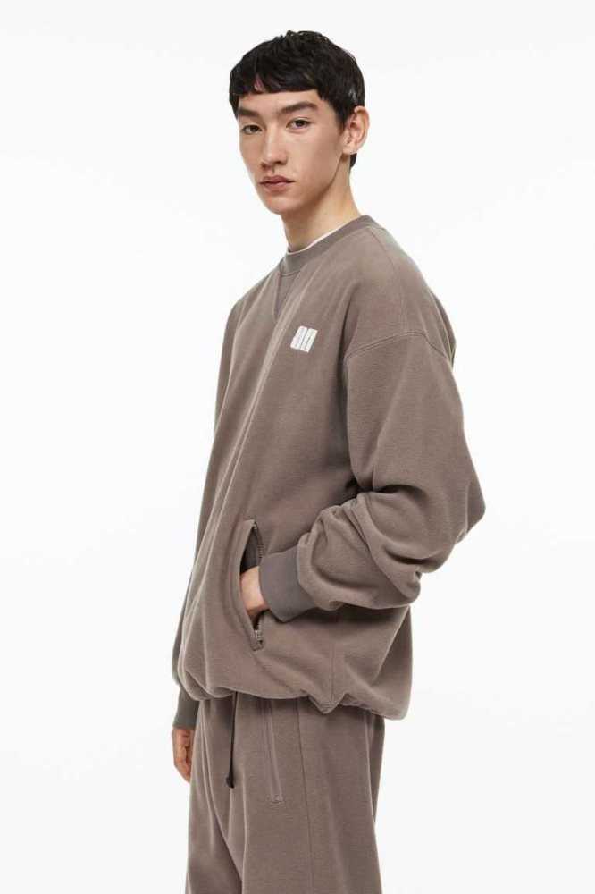 H&M THERMOLITE Oversized Fit Sweatshirt Herren Beige | 3091-JCVIT