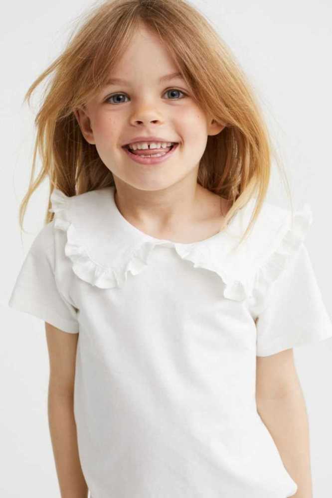 H&M T-shirtCollar Hemd Kinder Gelb | 5269-WTXAF