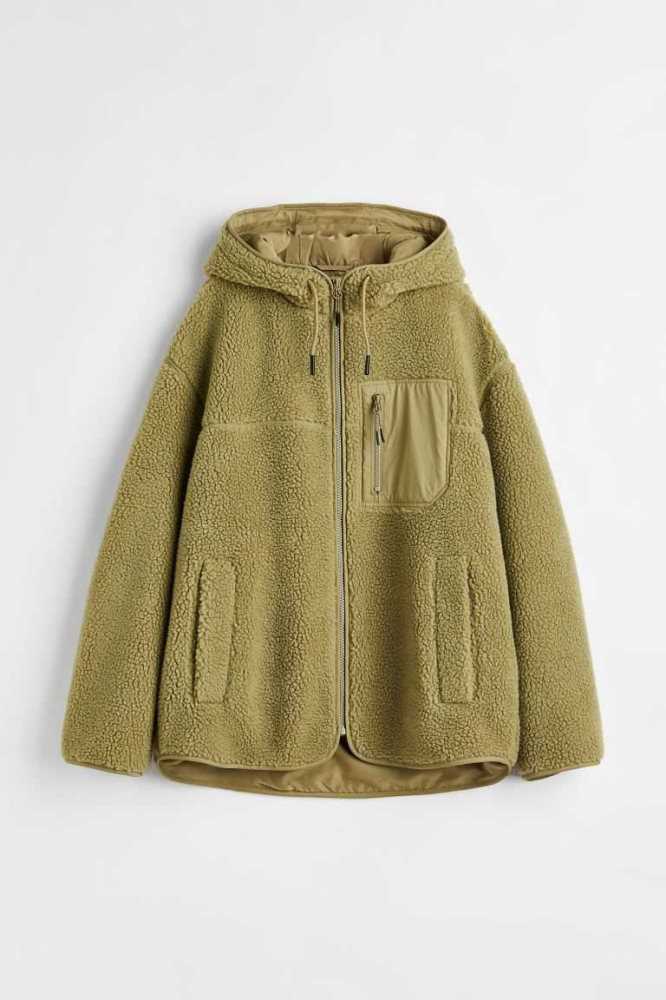 H&M Teddy Bear Jacke Damen Beige | 2194-WNRHD