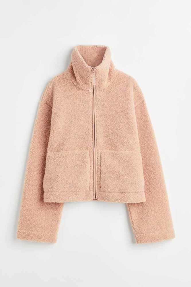 H&M Teddy Bear Jacke Damen Hellbeige | 7654-IOHSJ