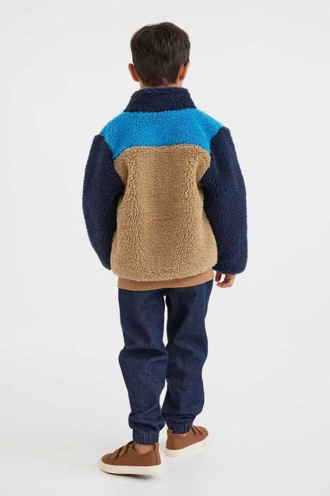 H&M Teddy Bear Jacket Oberbekleidung Kinder Blau | 7056-WPUAB