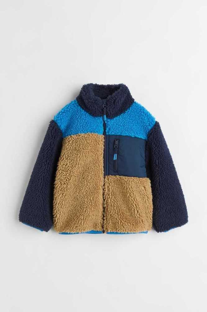 H&M Teddy Bear Jacket Oberbekleidung Kinder Blau | 7056-WPUAB