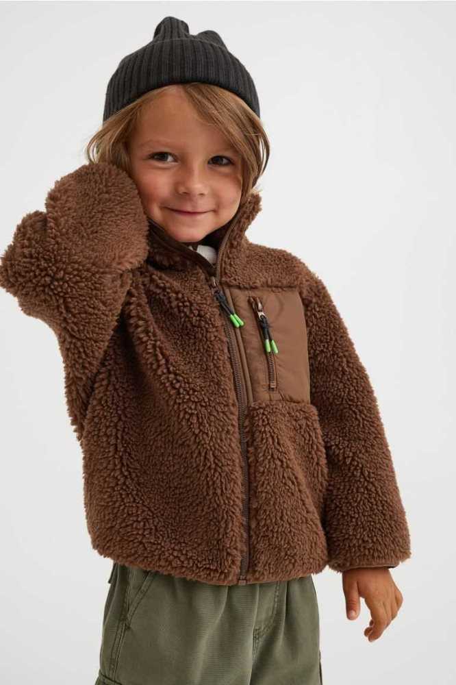 H&M Teddy Bear Jacket Oberbekleidung Kinder Blau | 7056-WPUAB