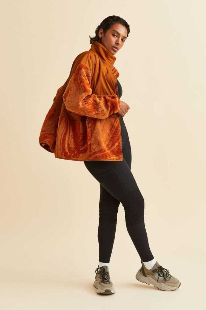 H&M Teddy Fleece Sports Jacke Damen Orange | 5962-YLMWX