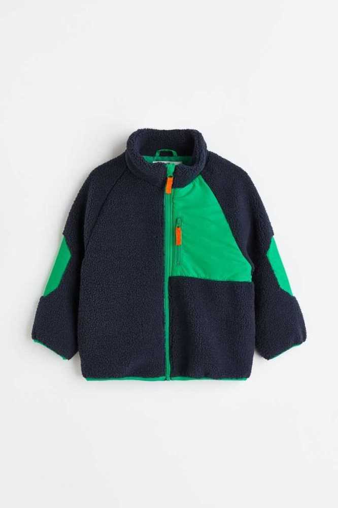 H&M Teddy Jacket Oberbekleidung Kinder Dunkelblau | 4097-JWAGZ