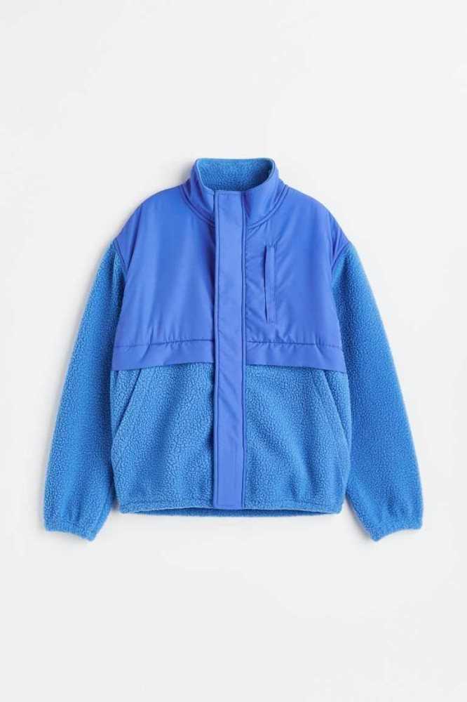 H&M Teddy sports jacket Oberbekleidung Kinder Blau | 0291-LODWM