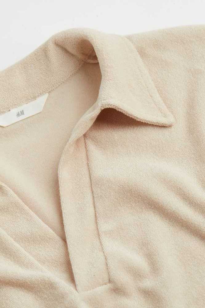 H&M Terry Oberteile Damen Hellbeige | 4521-RMGUT