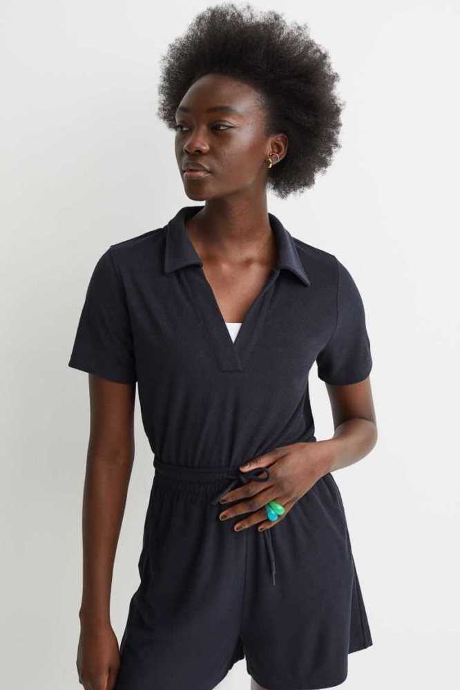 H&M Terry Polo Shirt Oberteile Damen Hellgelb | 3528-WTDYS