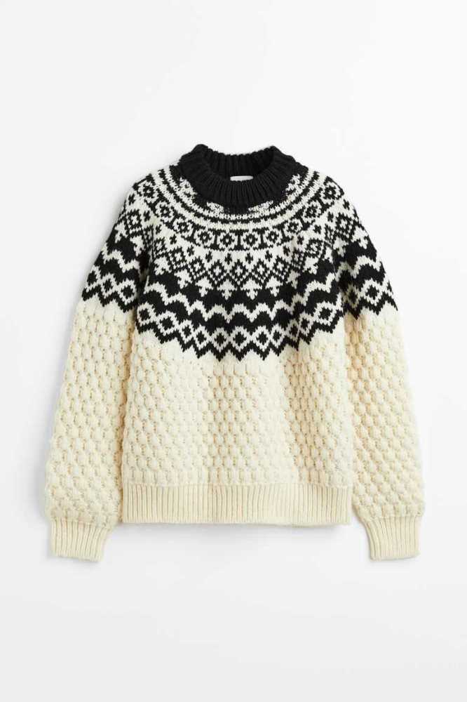 H&M Textured-knit Pullover Damen Weiß | 6178-WEBJV