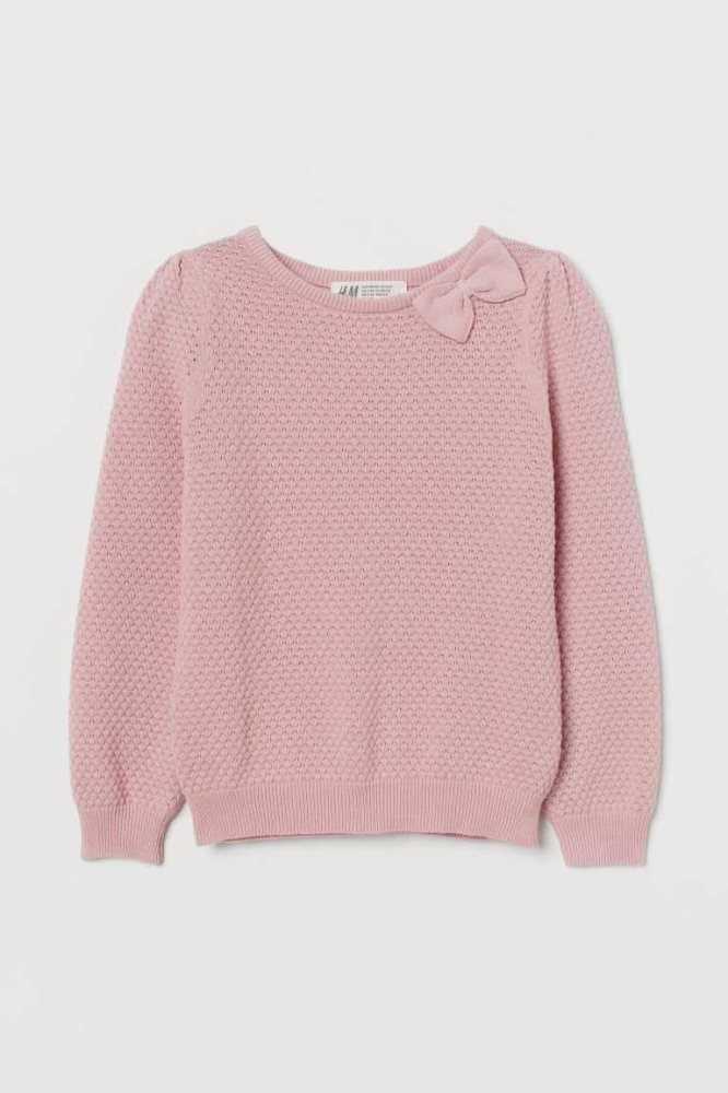 H&M Textured-knit Pullover Kinder Beige Weiß | 5419-RTKQS