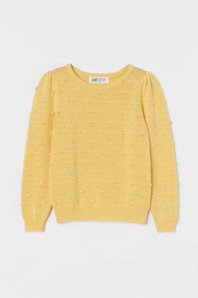 H&M Textured-knit Pullover Kinder Dunkelrot | 6938-WAOUG