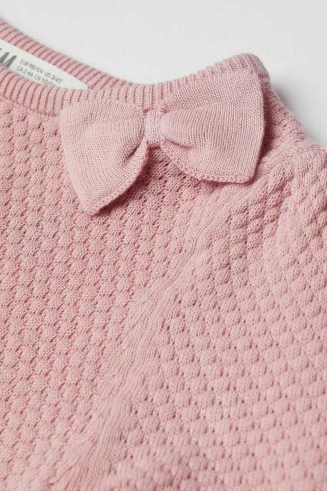 H&M Textured-knit Pullover Kinder Dunkelrot | 6938-WAOUG