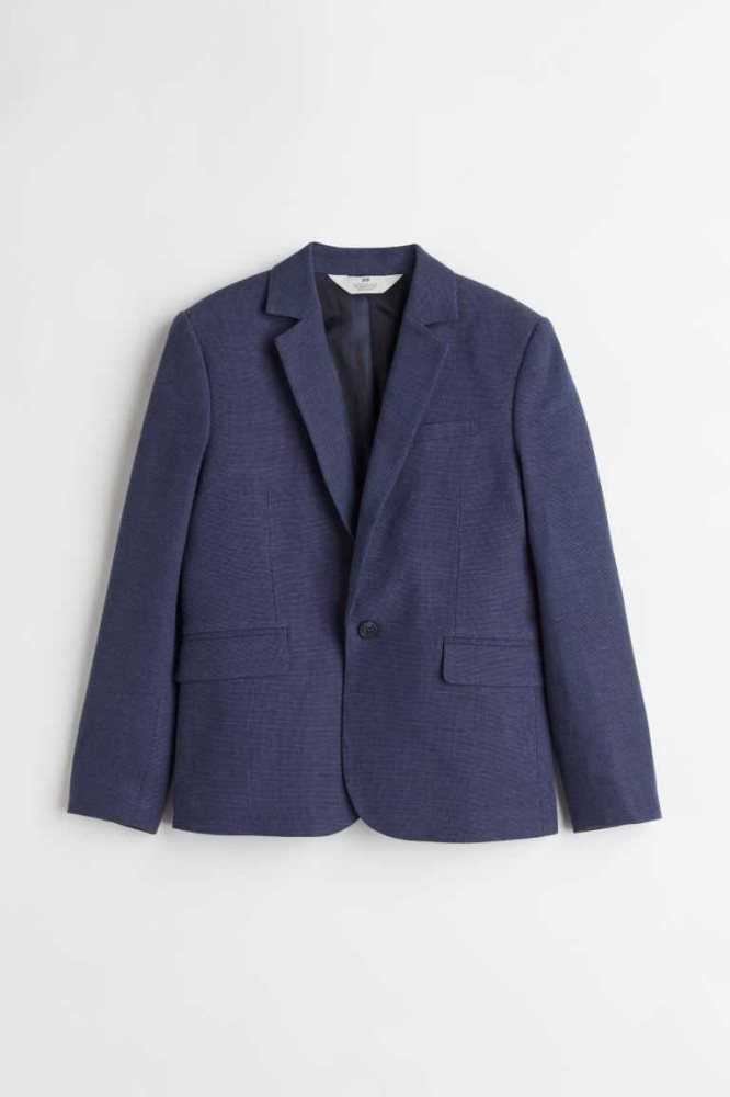 H&M Textured-weave Jacke Kinder Navy Blau | 3210-PFGNZ