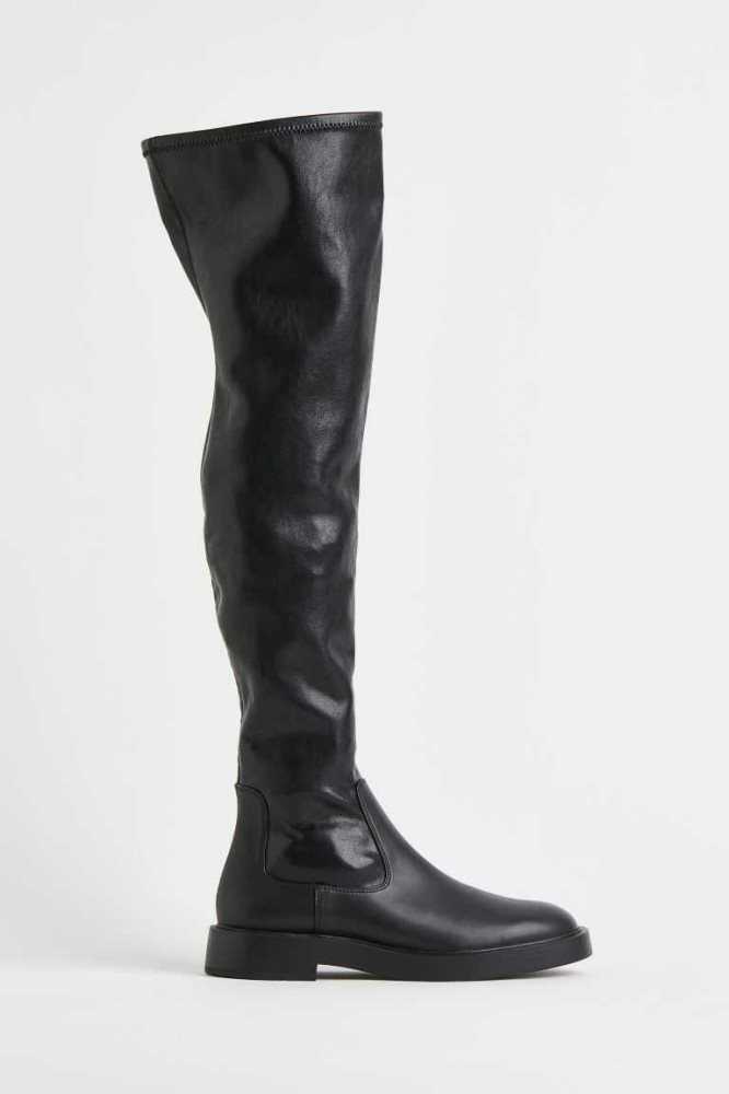 H&M Thigh-high Stiefel Damen Schwarz | 8194-IYDSV