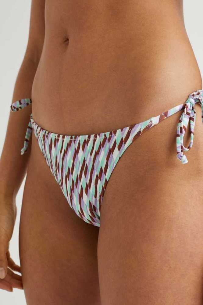 H&M Tie Bikini Bottoms Strandkleidung Damen Braun | 0834-CNXDE