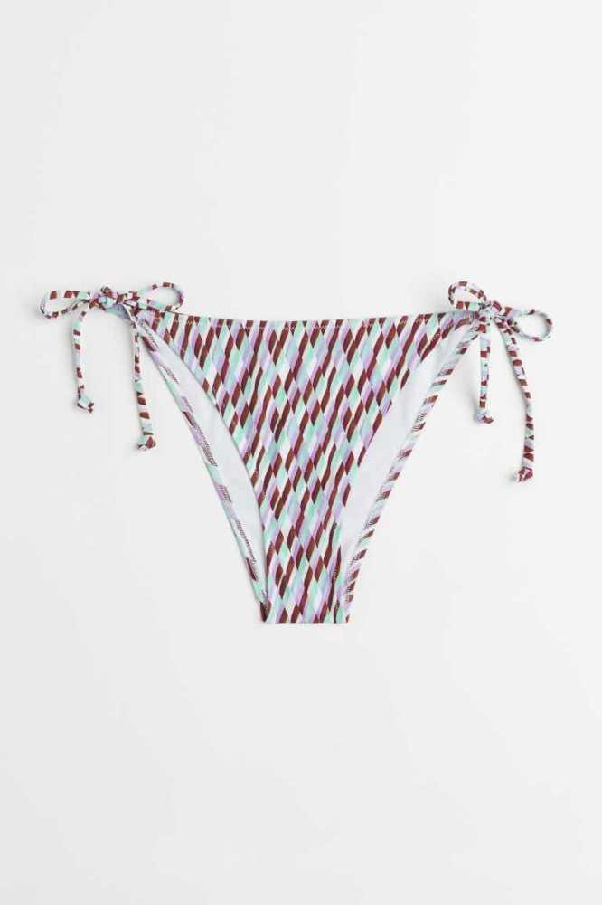 H&M Tie Bikini Bottoms Strandkleidung Damen Braun | 0834-CNXDE