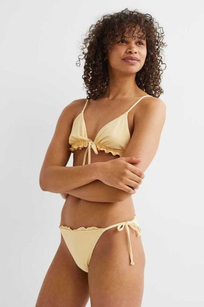 H&M Tie Bikini Bottoms Strandkleidung Damen Hellgelb | 7514-DVKFR