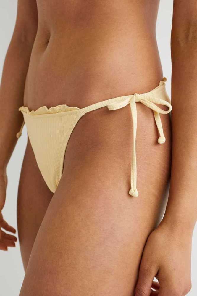 H&M Tie Bikini Bottoms Strandkleidung Damen Hellgelb | 7514-DVKFR