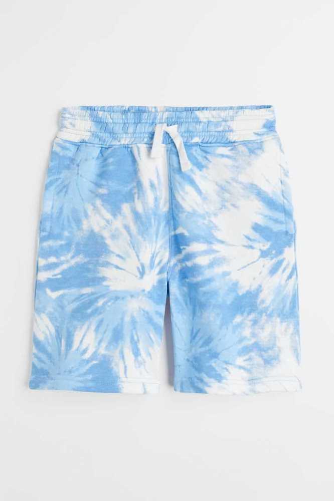 H&M Tie-dye-patterned Kurze Hose Kinder Hellblau | 4362-HNAPQ