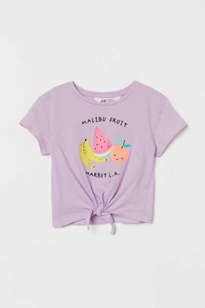 H&M Tie-hem Oberteile Kinder Hellgrün | 6289-WDLAO