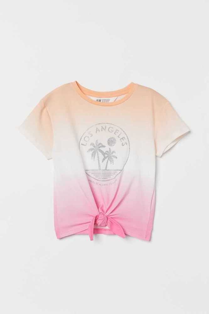 H&M Tie-hem Oberteile Kinder Rosa | 0625-MHVAP