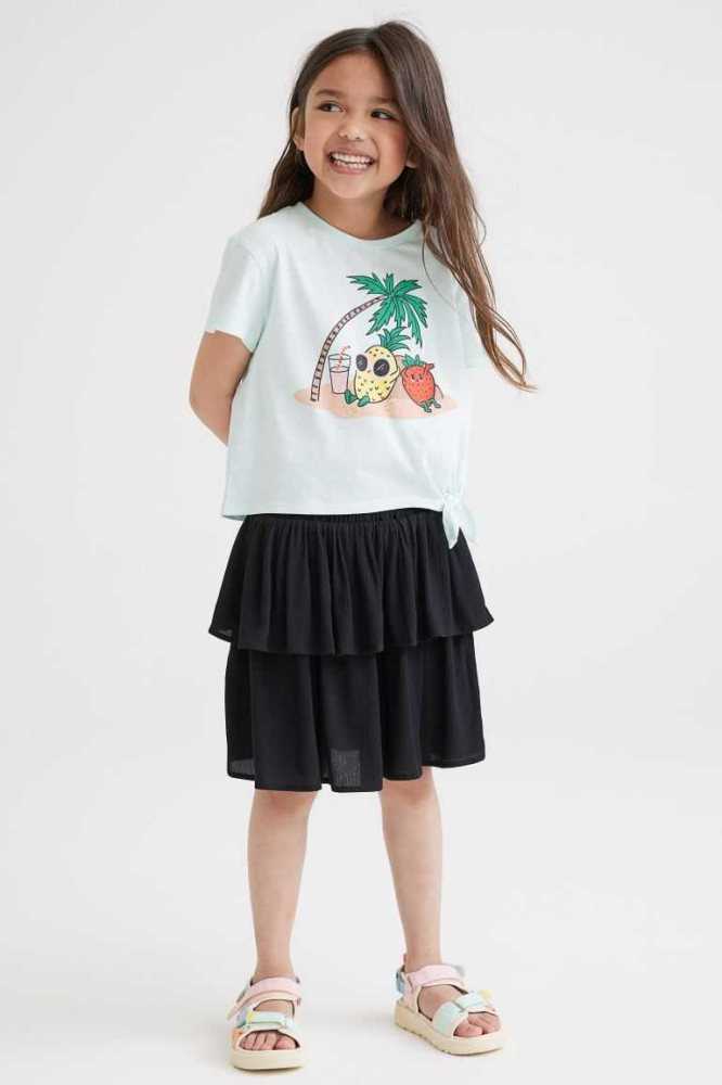 H&M Tiered Röcke Kinder Grün | 3625-RKBZU