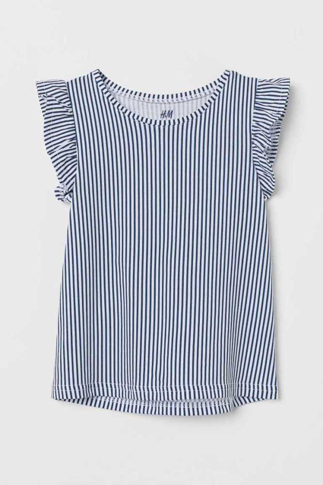 H&M Top Jersey Kinder Weiß | 6457-GAIKJ