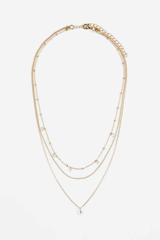 H&M Triple-strand Ketten Damen Gold | 6384-ECNTB