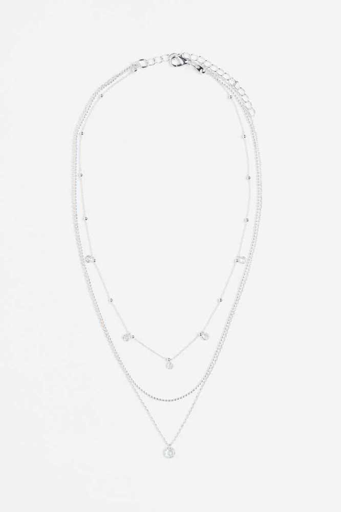 H&M Triple-strand Ketten Damen Silber | 3096-DYQRE