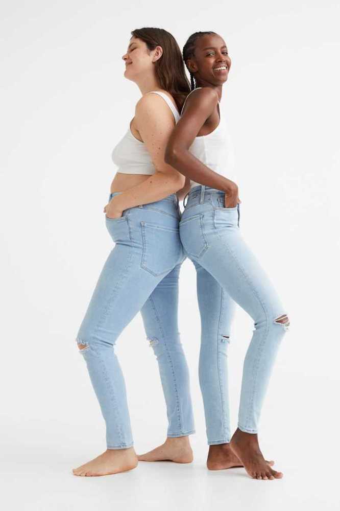 H&M True To You Schlank High Jeans Damen Hellblau | 7450-YUMAD