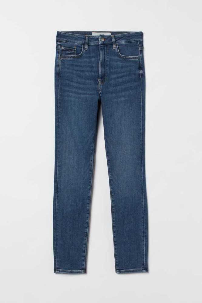 H&M True To You Schlank High Jeans Übergröße Damen Dunkelblau | 5237-SXLMU