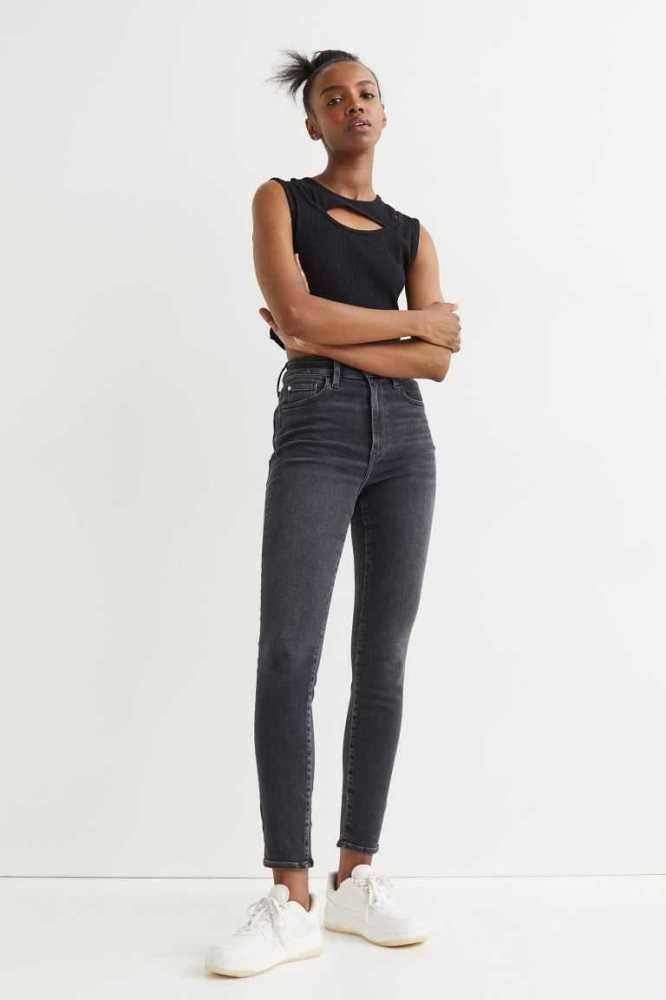 H&M True To You Schlank High Jeans Übergröße Damen Dunkelblau | 5237-SXLMU