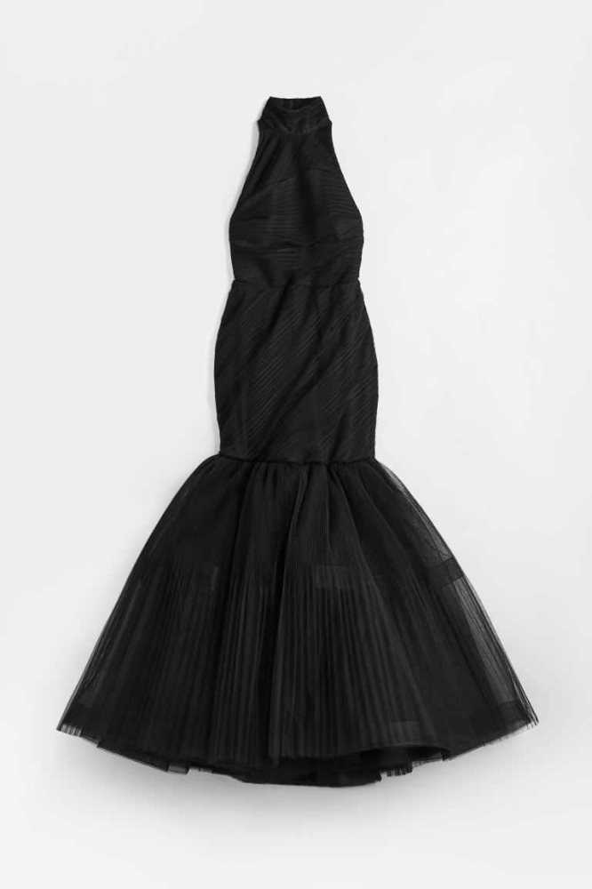 H&M Tulle Evening Gown Kleider Damen Schwarz | 5423-IWMOJ