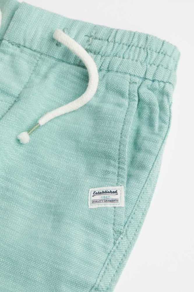 H&M Twill Kurze Hose Kinder Helltürkis | 0326-OYIBT