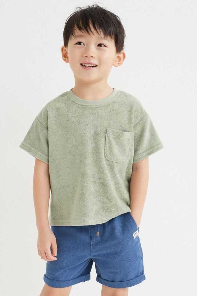 H&M Twill Kurze Hose Kinder Helltürkis | 0326-OYIBT