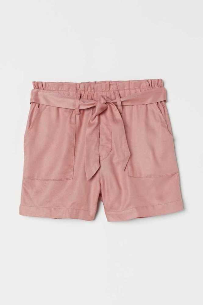 H&M Twill Utility Kurze Hose Kinder Hellrosa | 1429-RTBUN