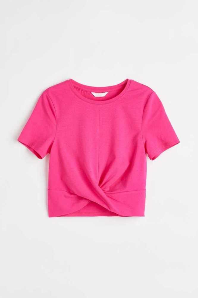 H&M Twisted-detail Oberteile Damen Rosa | 5097-EDIGY